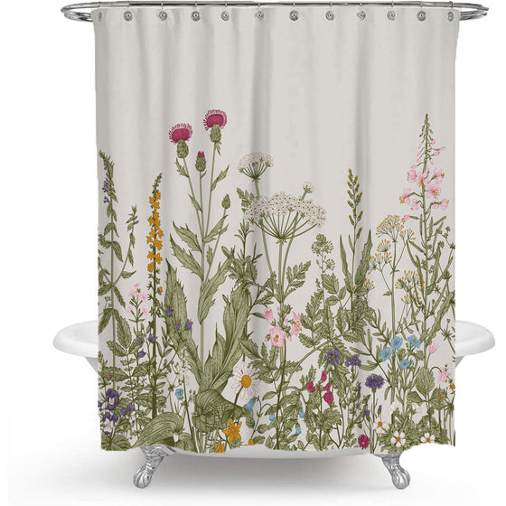 Wild Garden Bathroom Shower Curtain