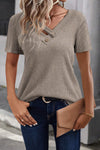 Oatmeal Colored Ribbed T-Shirt