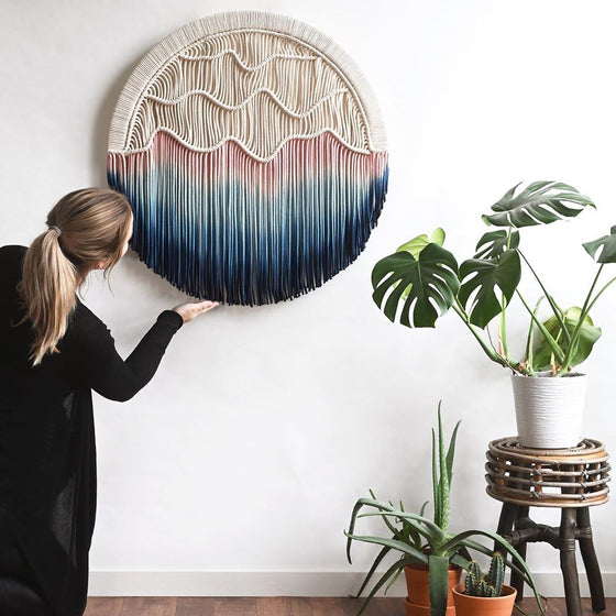 Nordic Hand-dyed Woven Round Tapestry