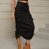 Women's Long Cargo Skirt in Green, Black, or Khaki