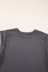 Black Rivet Round Neck T Shirt