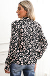 Black Leopard Print Button-Up Shirt