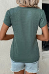 Mist Green Tulip Sleeve V Neck T-Shirt | Available in 4 Colors