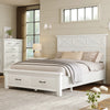 Queen White Farmhouse Style Bed with Drawers