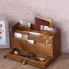 Office Desk Wooden File Box in Rustic Maple Finish