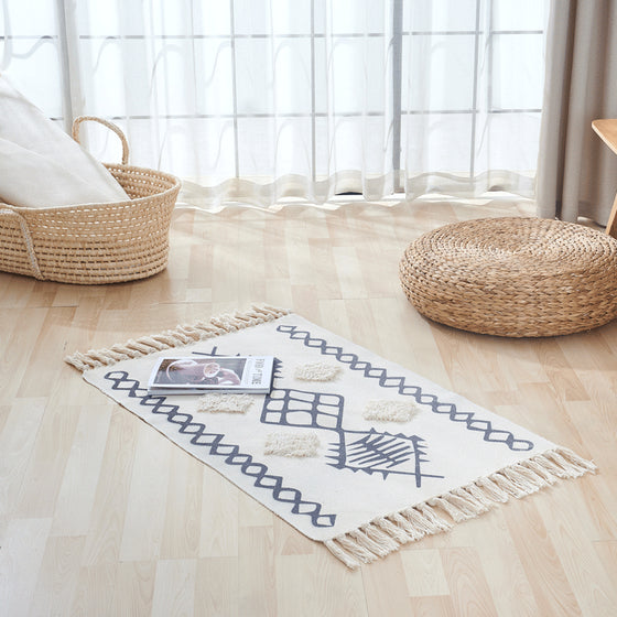 Fringed Cotton Small Space Rug | Other Styles Available