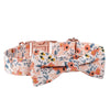 Cotton Floral Dog Collar with Rose Gold Buckle