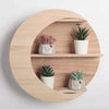 Crescent Moon Shaped Round Wooden Wall Shelf