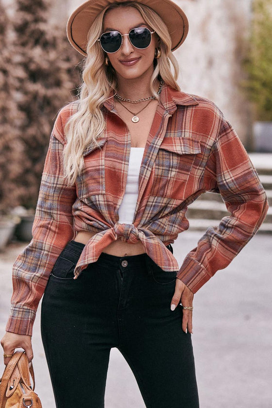 Multicolor Plaid Colorblock Button Up Shacket | Other Colors Available