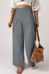 Khaki Smocked High Waist Wide Leg Pants | Available in 7 Colors