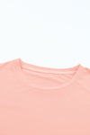 Pink Solid Color Basic Crew Neck Plain Tee | Available in 7 Colors