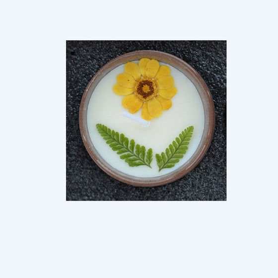 Ceramic Cup with Dried Flowers and Fragrant Candles