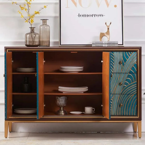 Modern Green and Gold Sideboard