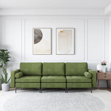  Mid-Century Style Velvet Sofa in Avocado Green