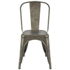 Set of 4 - Stackable Modern Dining Side Chair in Gun Metal Finish