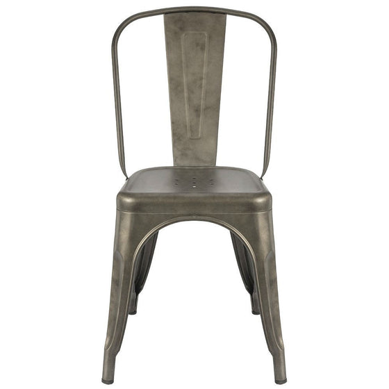 Set of 4 - Stackable Modern Dining Side Chair in Gun Metal Finish