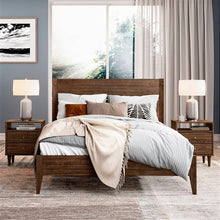  Walnut Wood Modern Platform Bed