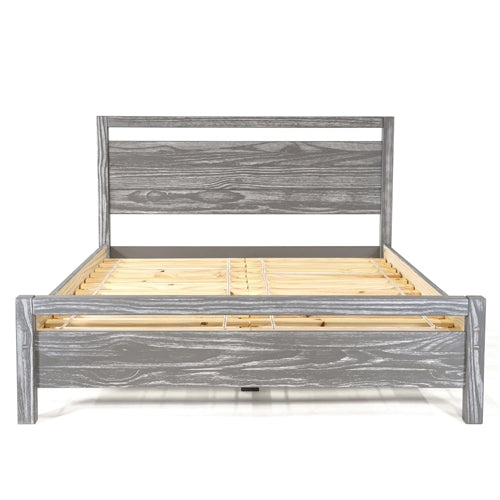 Gray Rustic Farmhouse Platform Bed