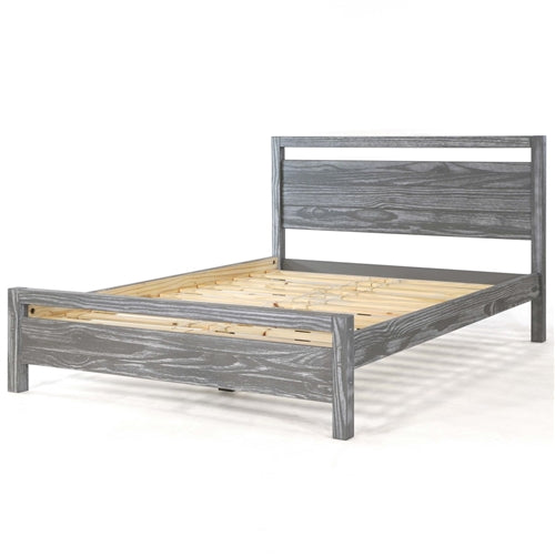 Gray Rustic Farmhouse Platform Bed