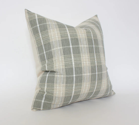 Set of 2 Sage Green Plaid Throw Pillow Covers | Available in 7 Sizes