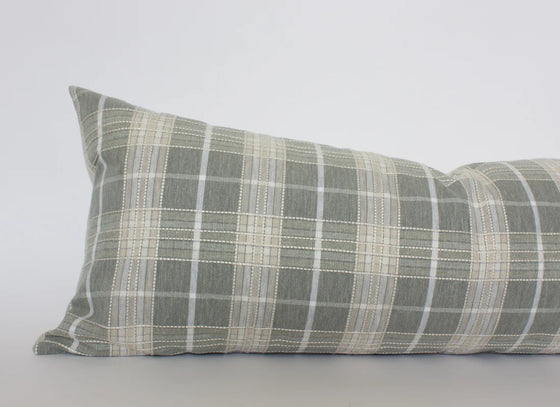 Set of 2 Sage Green Plaid Throw Pillow Covers | Available in 7 Sizes