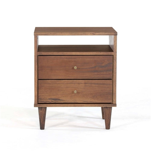 Walnut Mid Century Nightstand