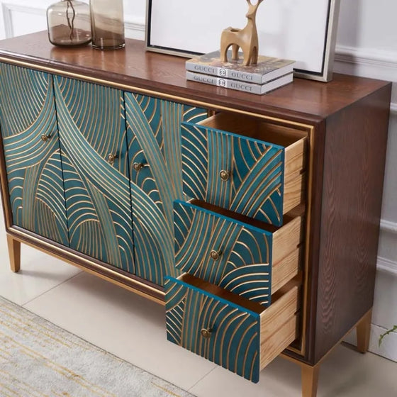 Modern Green and Gold Sideboard