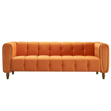  Mid-Century Orange Sofa with Brass Feet