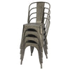 Set of 4 - Stackable Modern Dining Side Chair in Gun Metal Finish