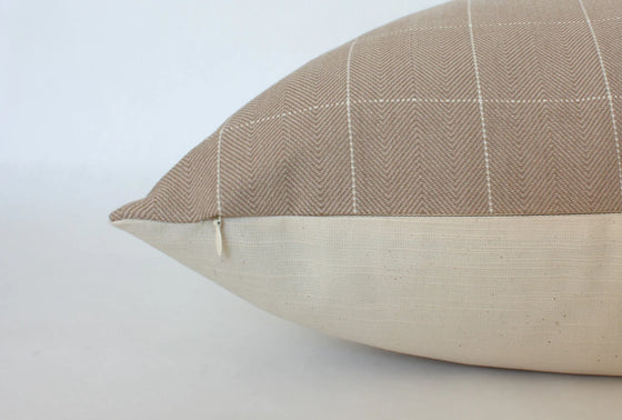 Tan Plaid Pillow Covers -Set of 2 | Available in Several Sizes