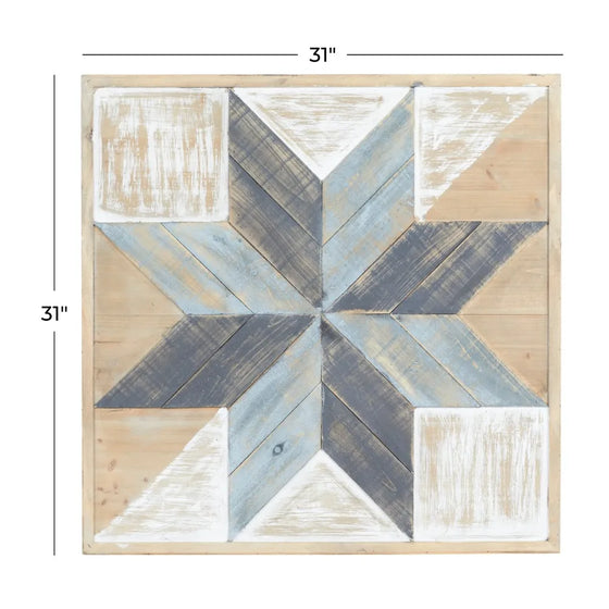 Multi-Colored Geometric Wood Wall Art