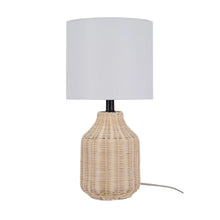  18" Woven Rattan Table Lamp in Natural Finish